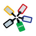PU Leather Luggage Tag with Clear Plastic Window